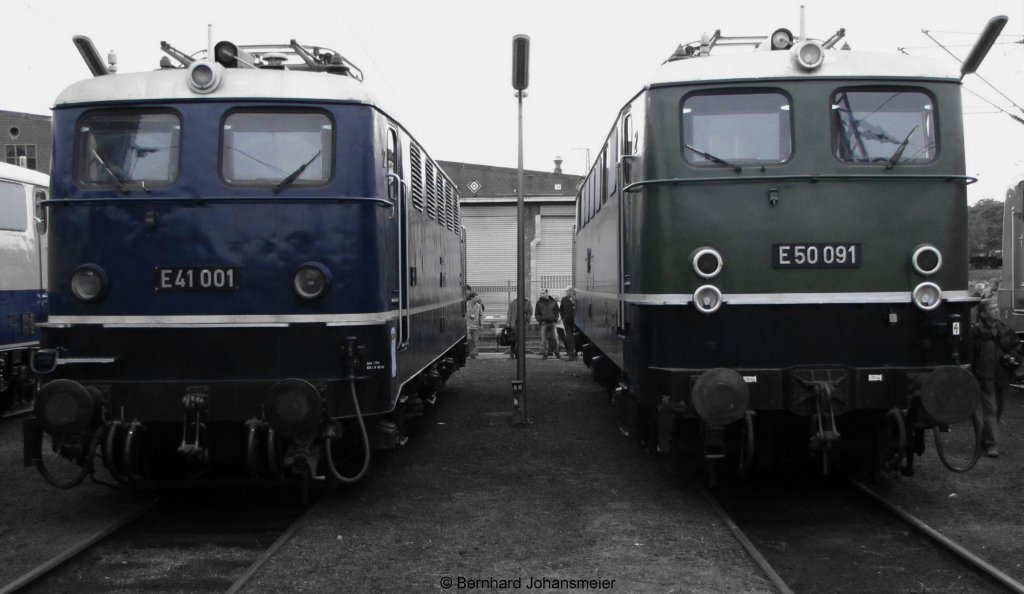 E41 001 und E50 091 beim Tag der offenen Tr im BW Osnabrck. September 2010