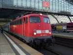 110 491-8 ist mit einem Sonderzug aus Hannover zum rztestreik im Berliner Hbf angekommen.