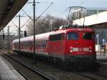 110 449-6 steht mit RE 14238 in Hannover Hbf. Mrz 2010