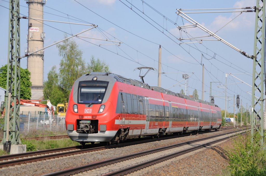 442 813 auf RE50 (Leipzig - Dresden) In der n�he von Engelsdorf (Leipzig)