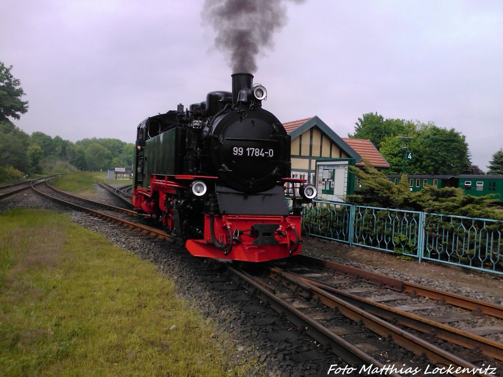 R�BB 99 1784 kurz vor seinem zug im Bahnhof Putbus am 1.6.13