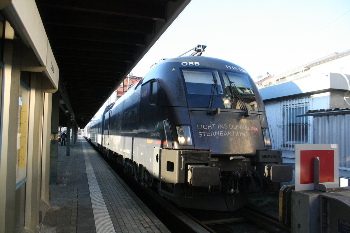 1116 158 der �BB im Bahnhof Lindau Insel(ehemals Lindau Hbf) am 24.3.21