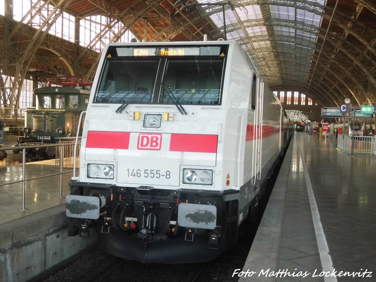 146 555-8 mit dem neuen IC2 im Leipziger Hbf am 24.10.15