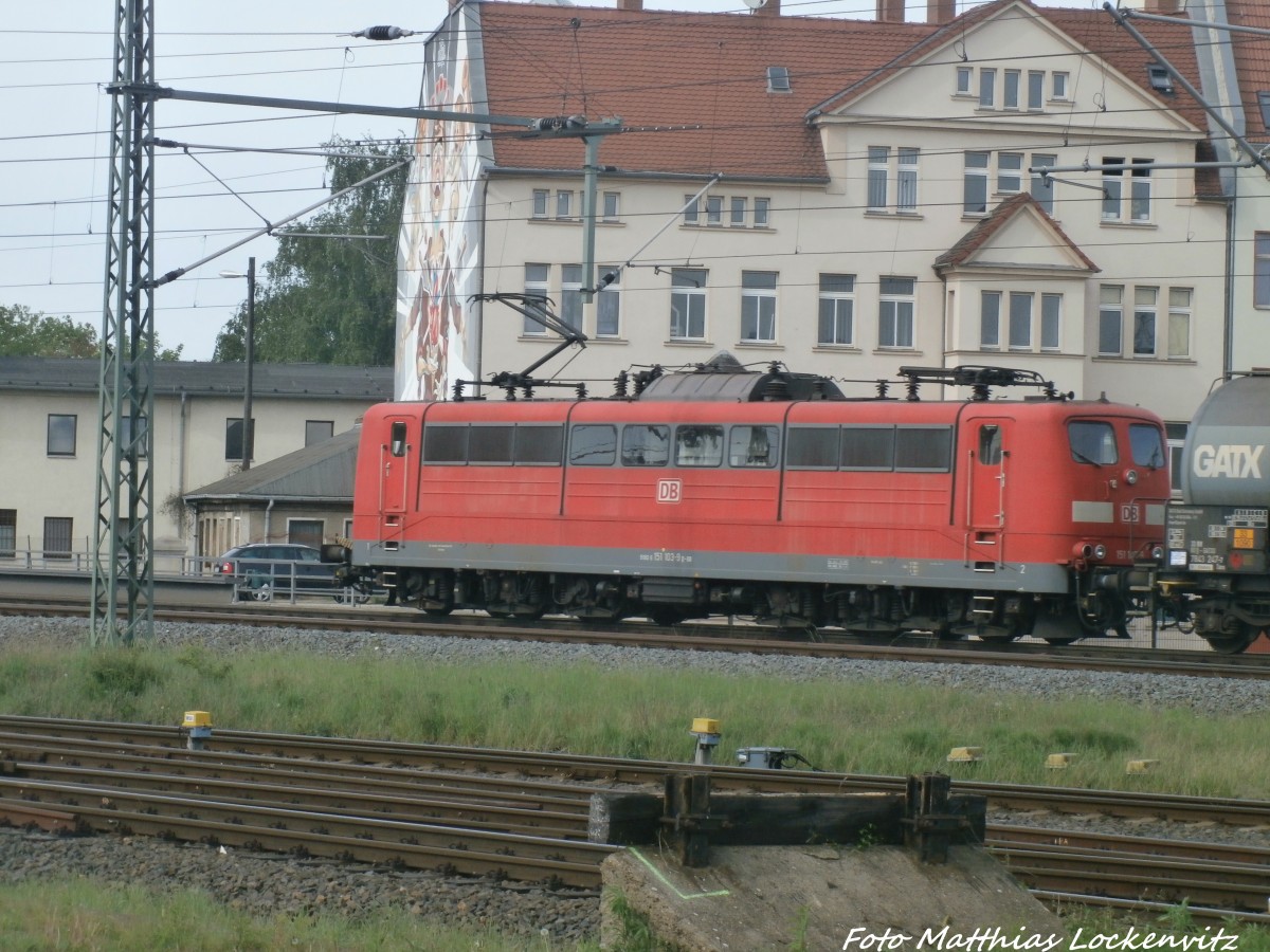 151 103-9 in der G�terumfahrung am Hallenser Hbf am 11.5.15