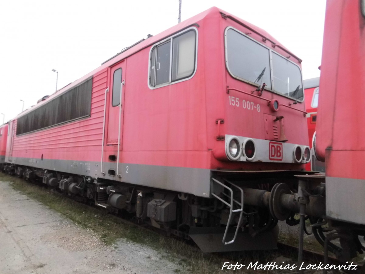 155 007 abgestellt in Mukran/R�gen am 2.1.16