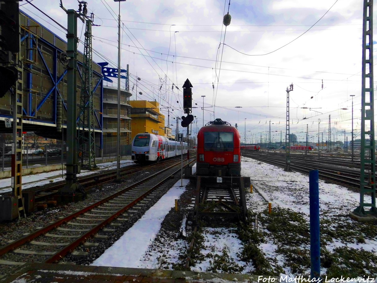 429 600 und �BB 1116 111 in Mannheim am 11.1.17