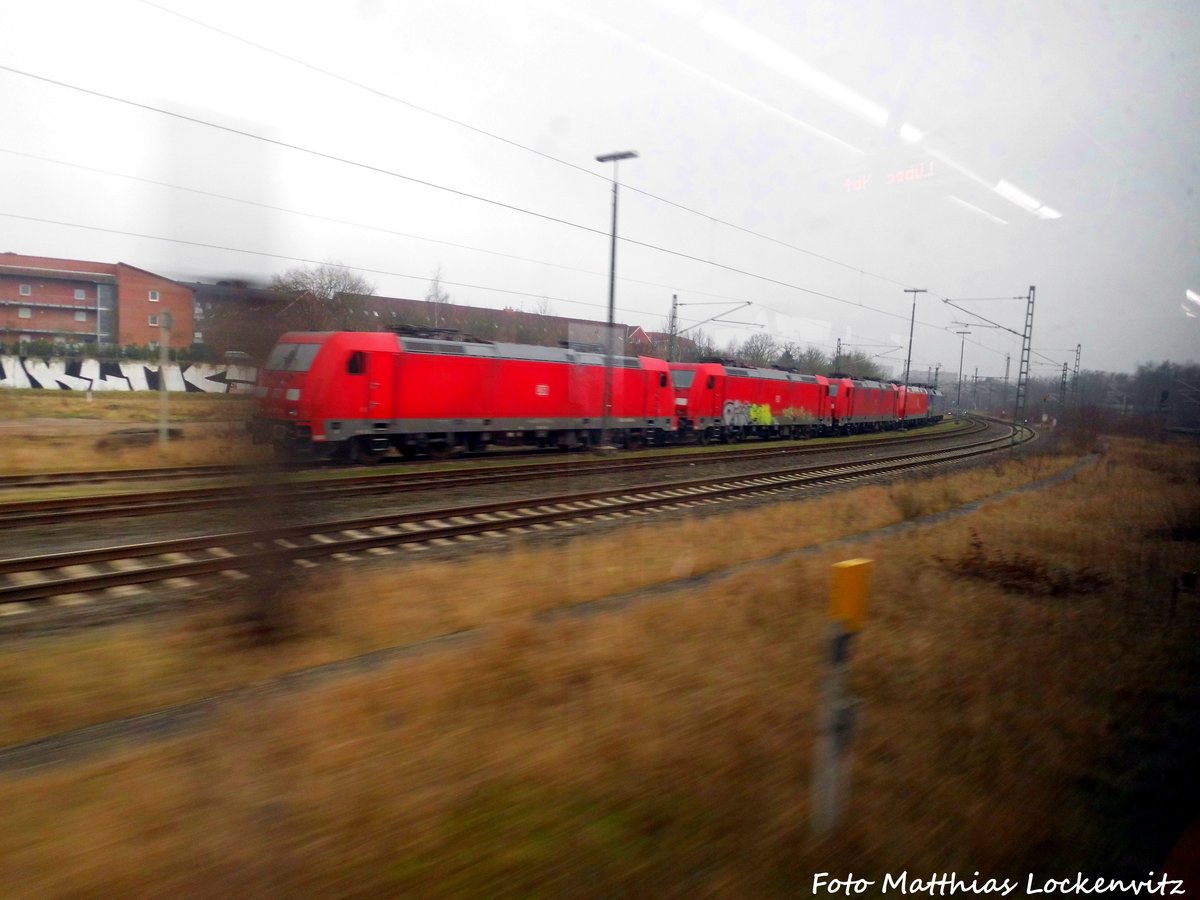 Abgestellte 145er,152er und 185er in L�beck am 1.1.17