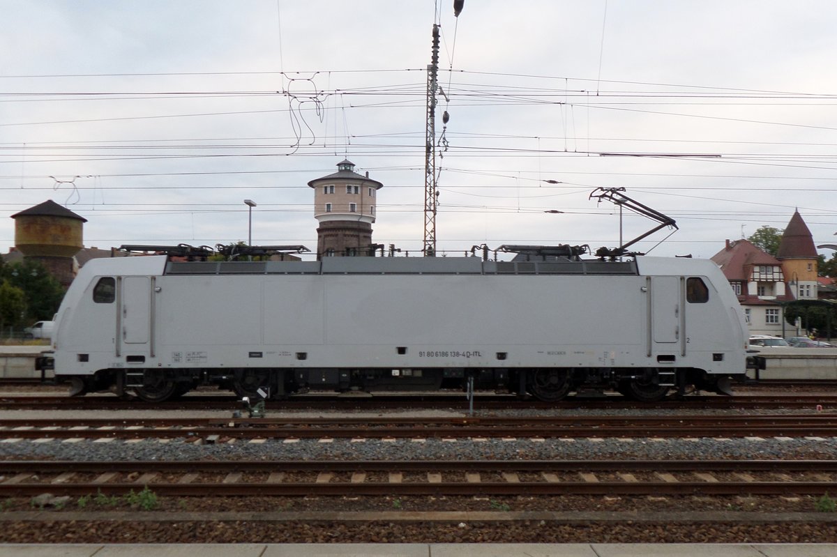 Am 18 September 2016 macht 186 138 Pause in Angerm�nde.