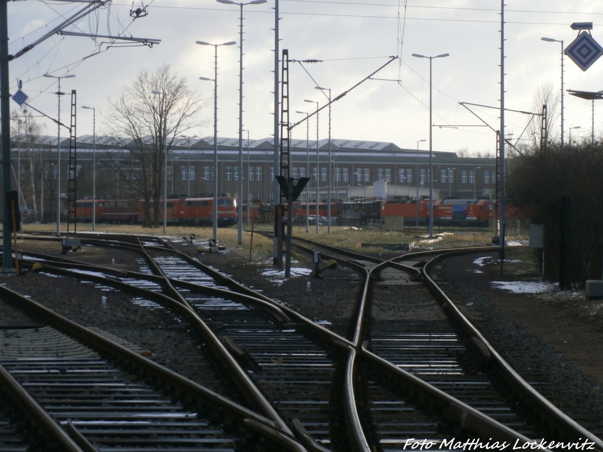 Blick auf das Gel�nde des Ausbesserungswerk Dessau am 5.2.15