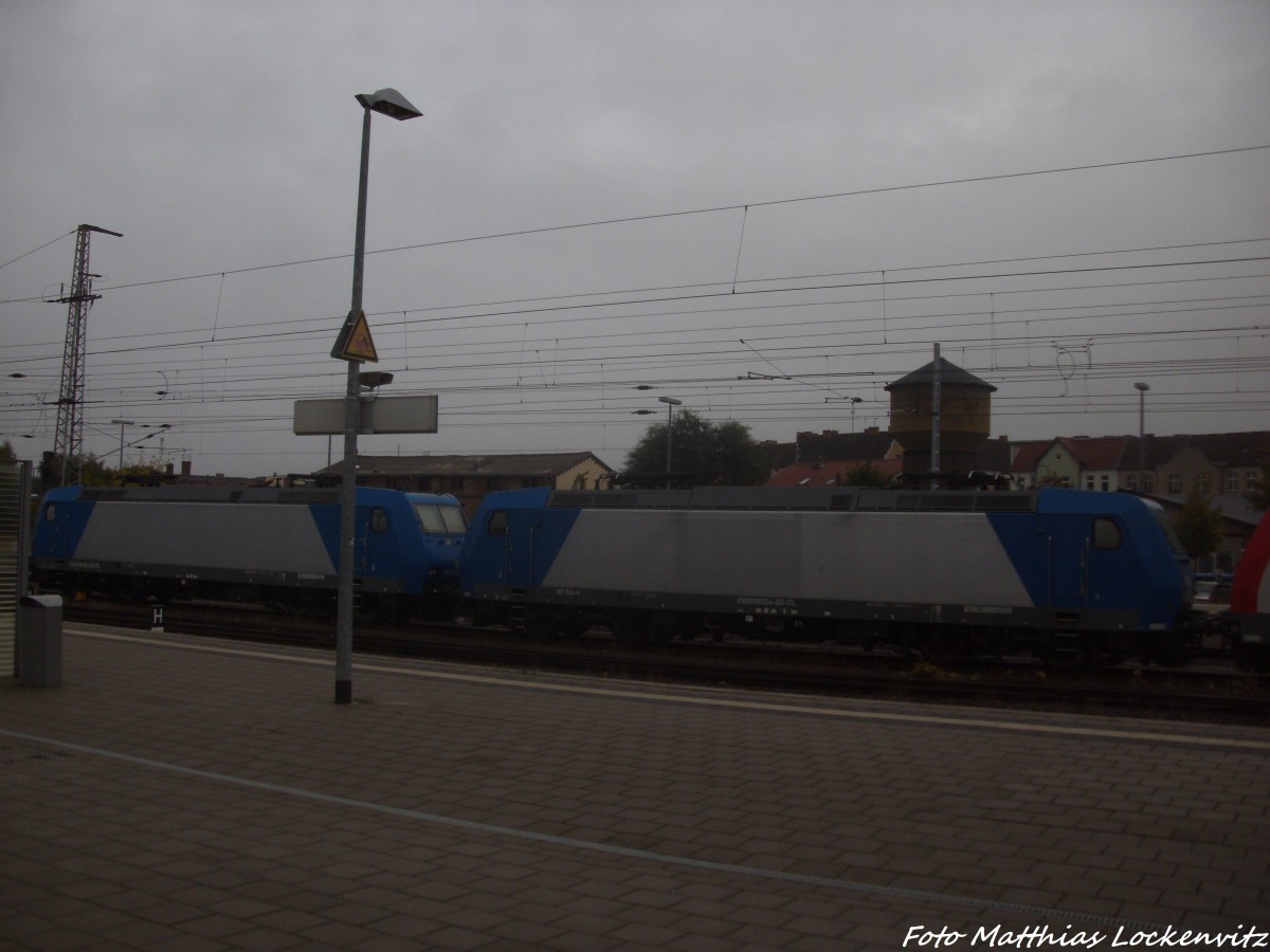 BR 185 der ITL abgestellt im Bahnhof Angerm�nde am 1.9.14