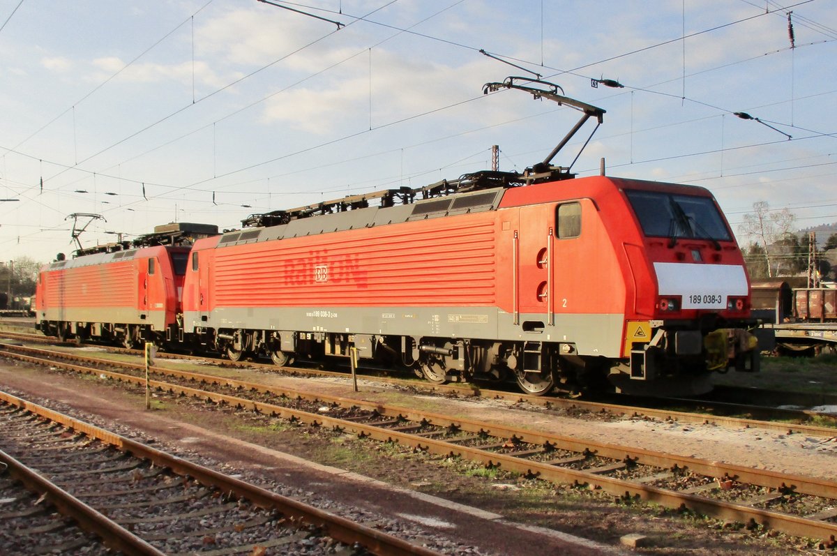 DB 189 038 wartet am 29 M�rz 2017 auf neue Angaben in Dillingen.