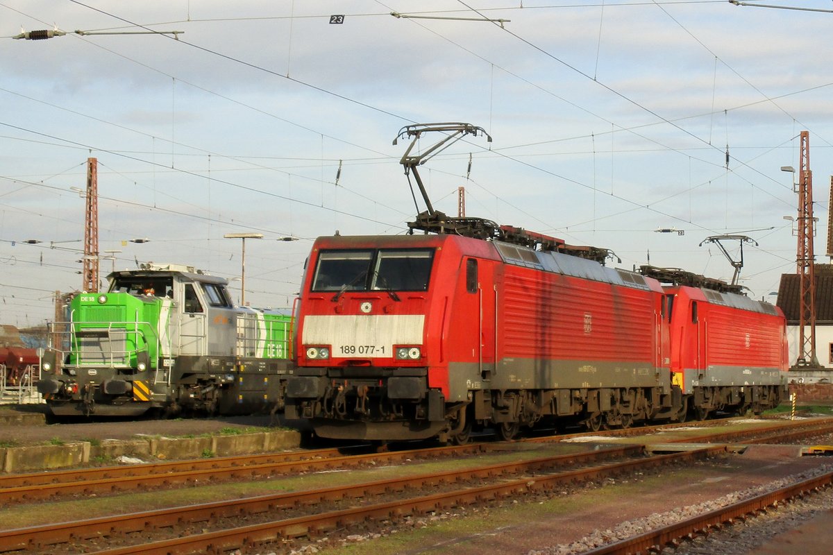 DB 189 077 wartet am 29 M�rz 2017 auf neue Angaben in Dillingen.