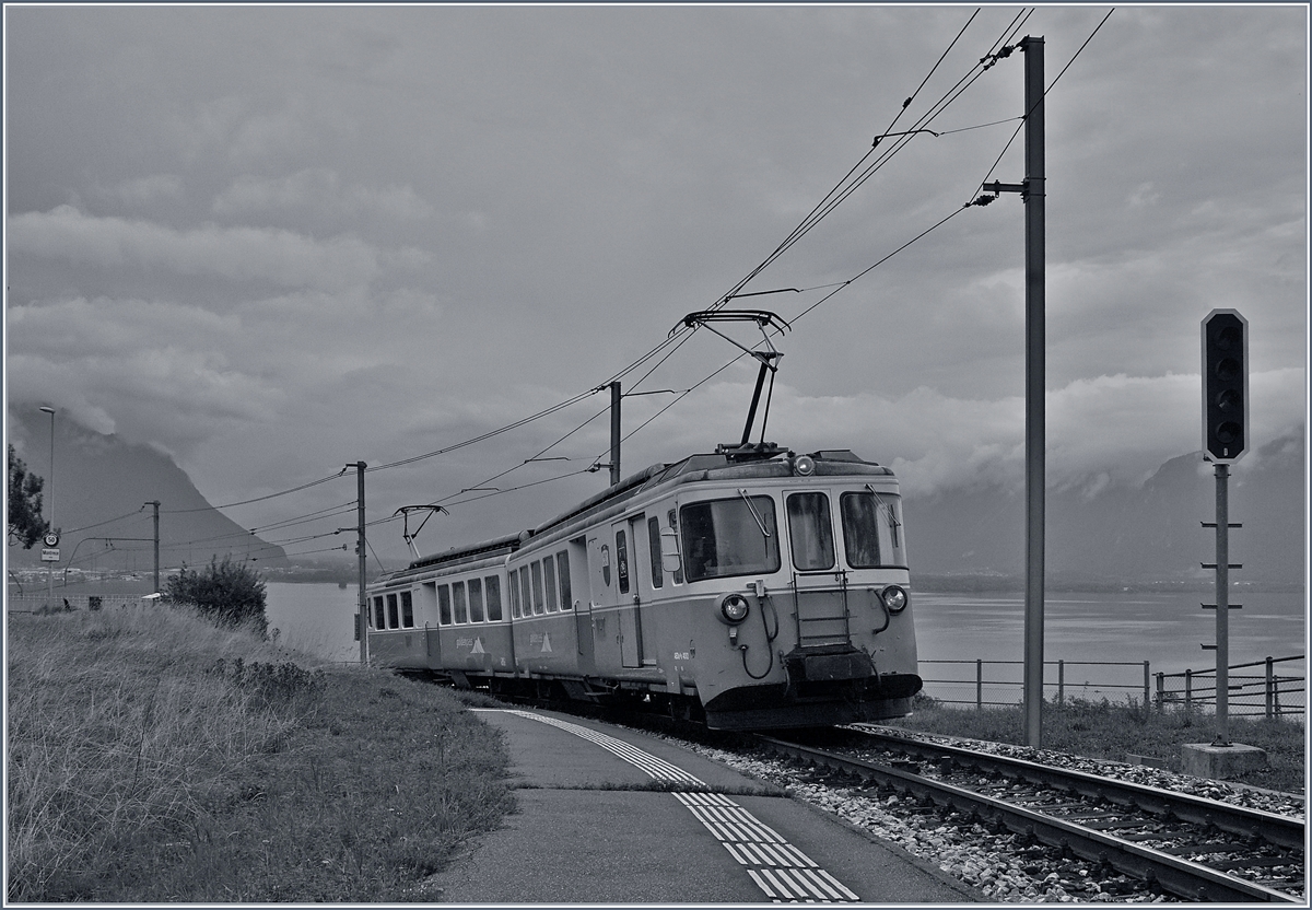 Der MOB ABDe 8/8 4002 VAUD bei Châtelard VD. 

19. Aug. 2019