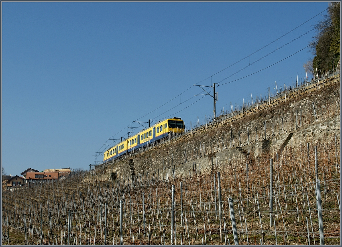 Der  Train des Vignes  in seinem Element zwischen Himmel und Erde bei Chexbres.
24. Jan. 2011 