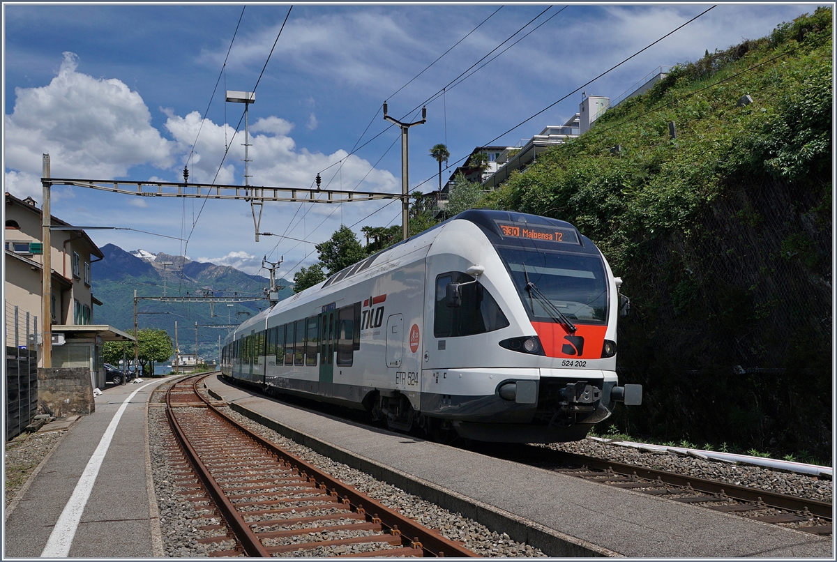 Der Trenord ETR 524 202 auf dem Weg nach Malpensa T2 in S.Nazzaro.
20. Mai 2017