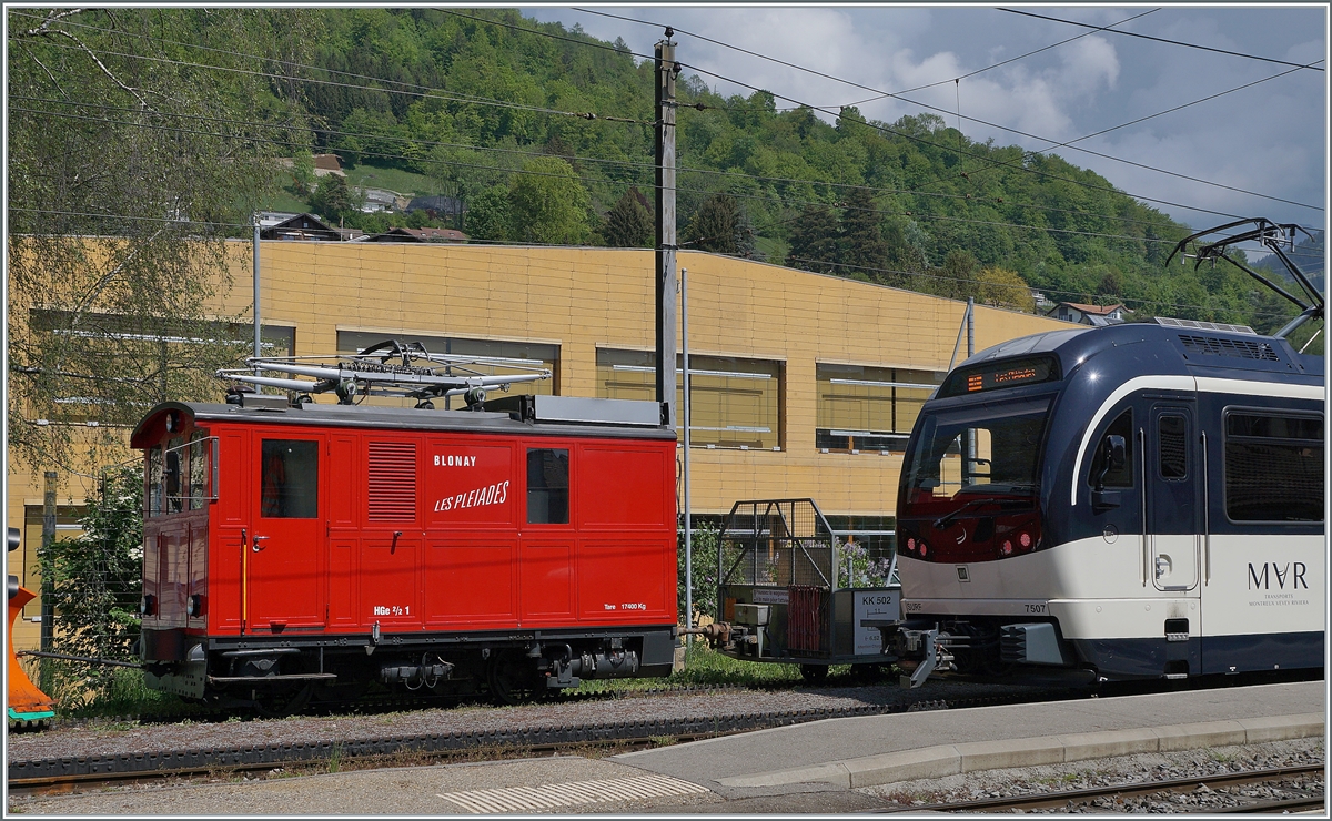 Die in Blonay abgestellte CEV HGe 2/2 N° 1 

9. Mai 2022