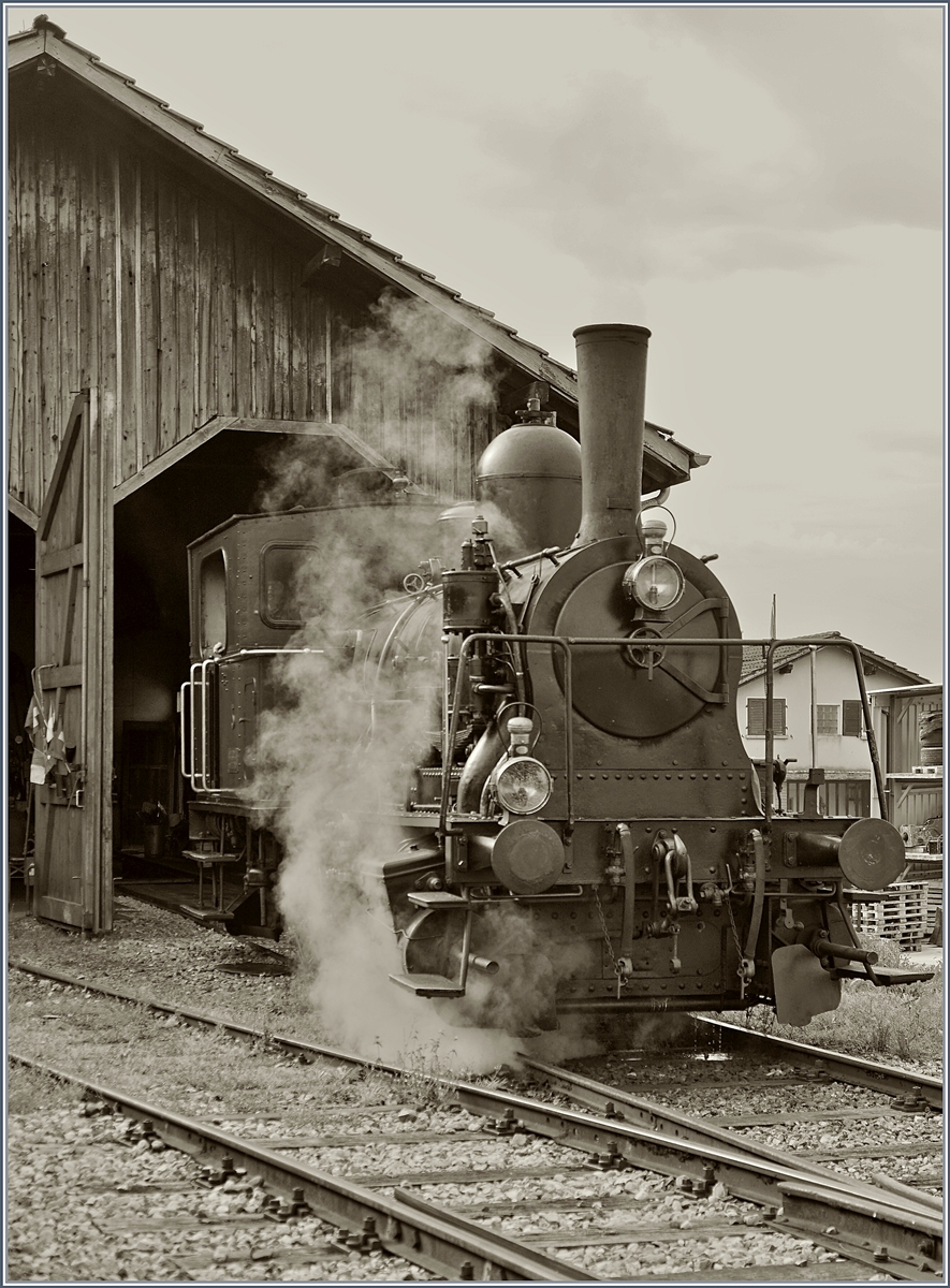 Die ST E 3/3 5, ex SBB 8479,  Tigerli  (UIC 9085 0008 479-7) in Triengen.
27. August 2017