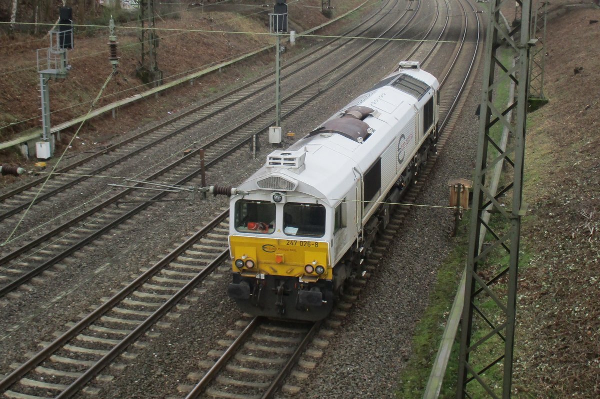 ECR 247 026 durchfahrt Duisburg-Kaiserberg am 30 J�nner 2018.
