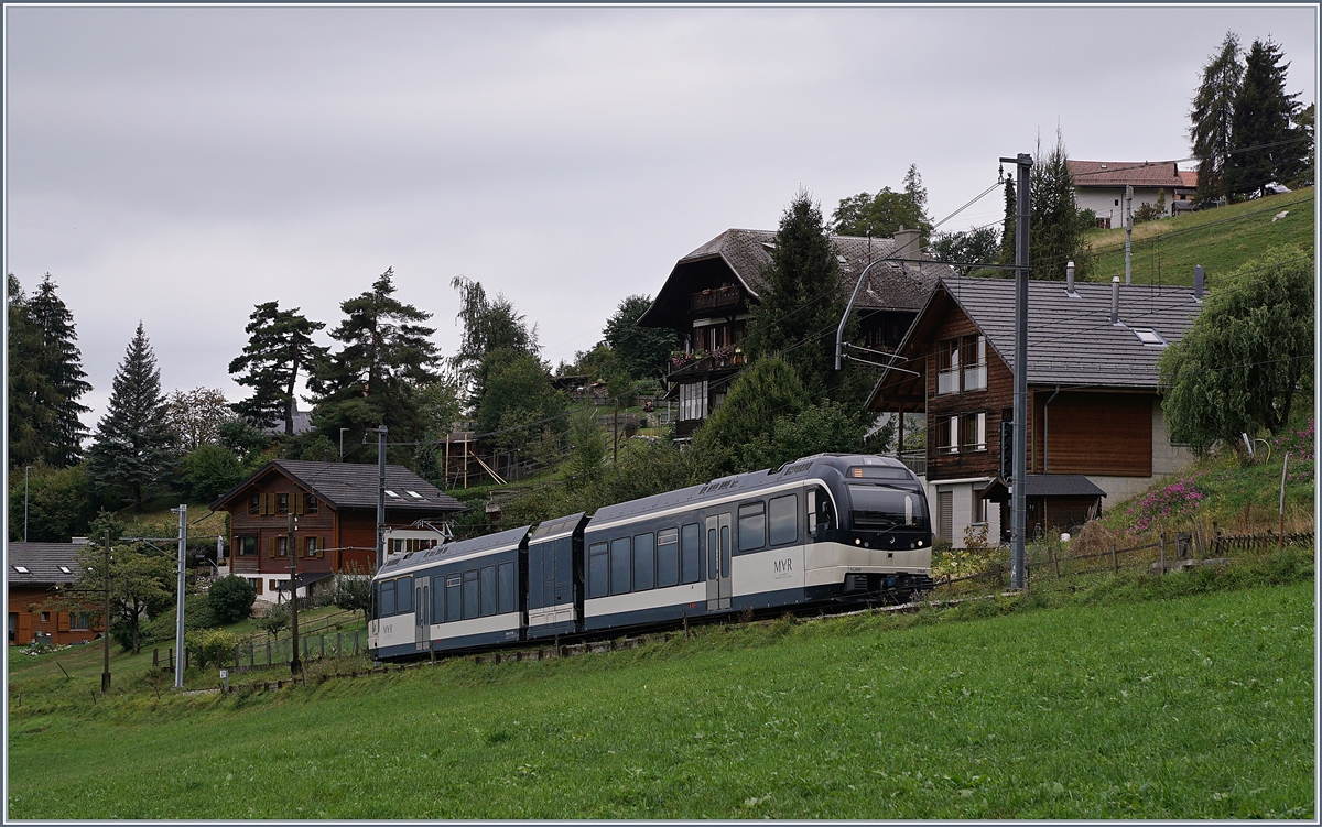 Ein MVR GTW ABeh 2/6 auf dem Weg nach Les Avants kurz vor seinem Ziel.
30. August 2018