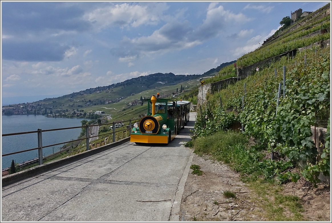 Ein Petit Train fährt seine Besucher durch's Lavaux.
(02.06.2014)