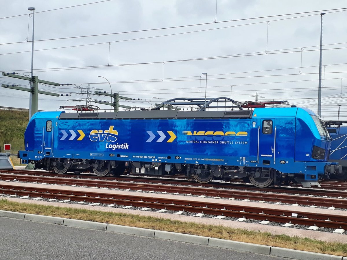 evb 192 005 abgestellt am Hafenbahnhof Alte S�derelbe am 16.07.2019