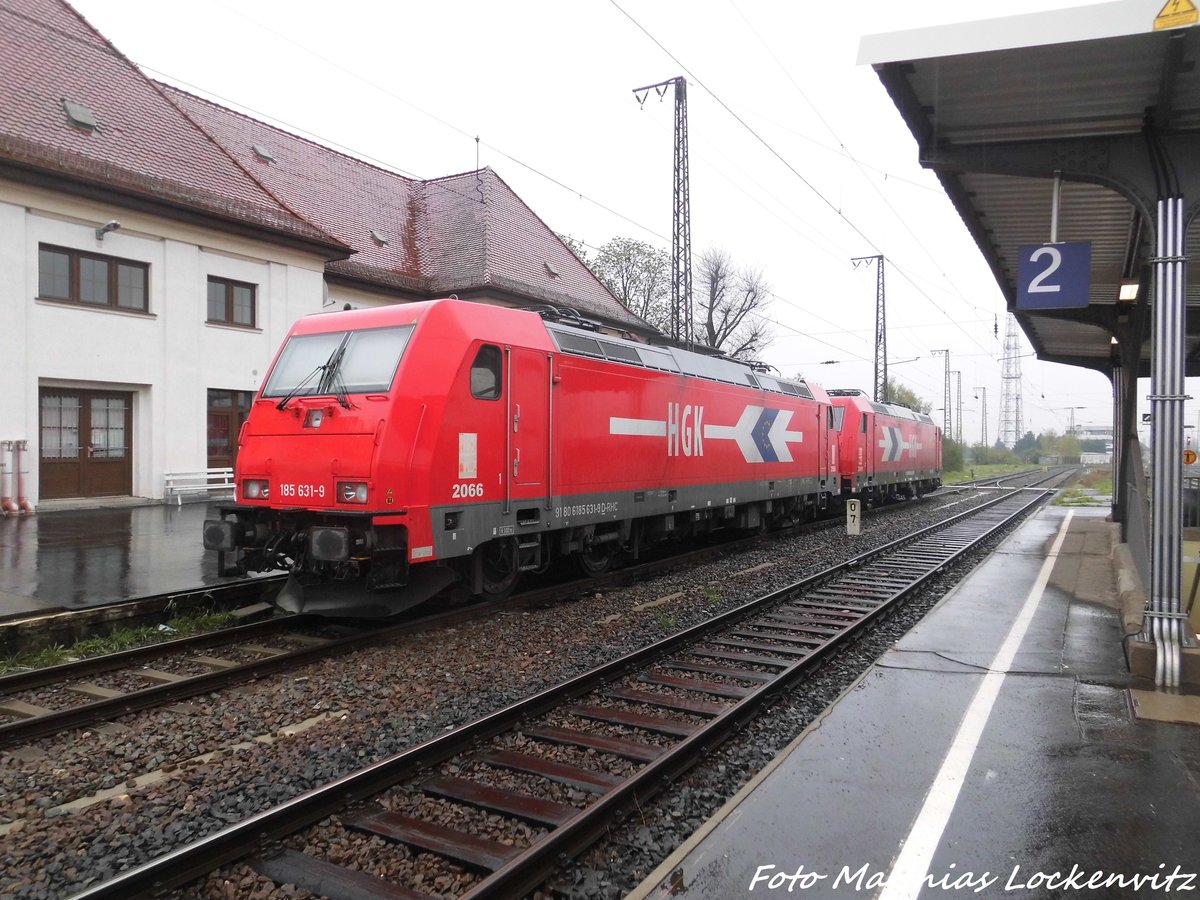 HGK 185 631 und 185 603 abgestellt in Gro�korbetha am 17.4.16