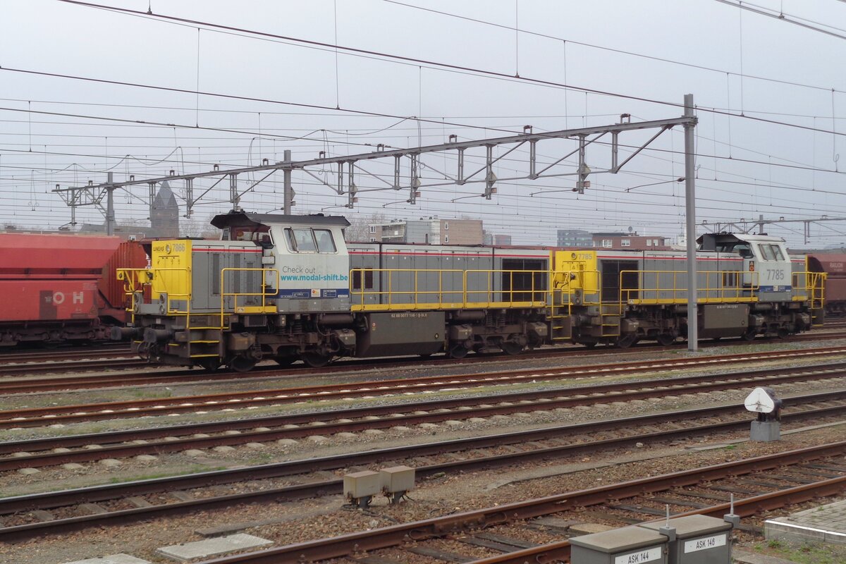 Lineas 7866 wirbt f�r der Modal Shift ins G�terverkehr am 23 M�rz 2019 in Venlo.