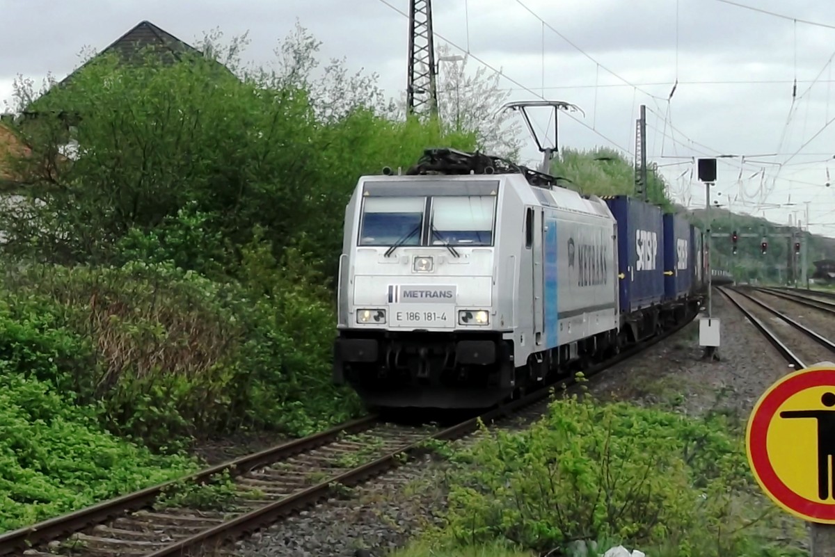 Metrans 186 181 durchfahrt am 9 April 2014 Oberhausen Osterfeld S�d.