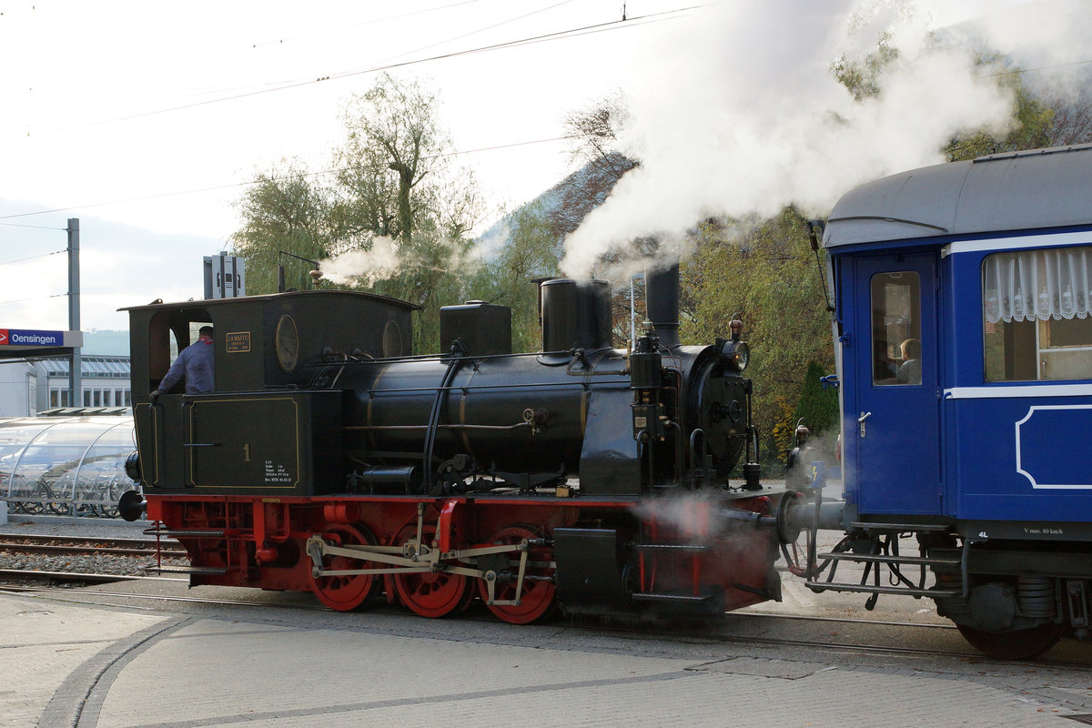OeBB: E 3/3 1 in Oensingen am 12. November 2016.
Foto: Walter Ruetsch