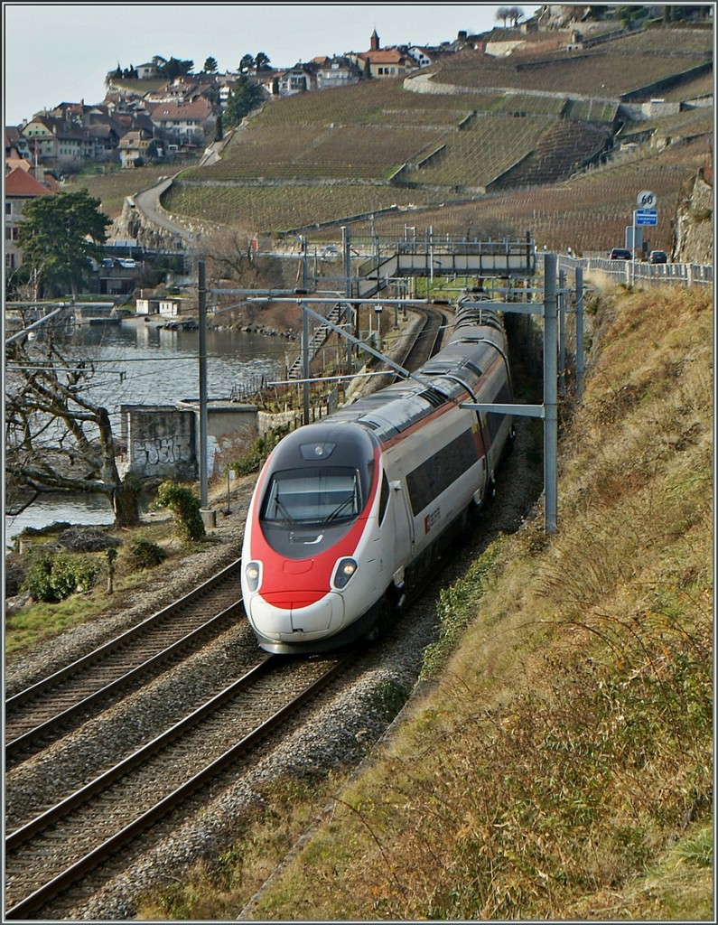 SBB ETR nach Milano kurz vor St-Saphorin und...
8. Jan. 2014
