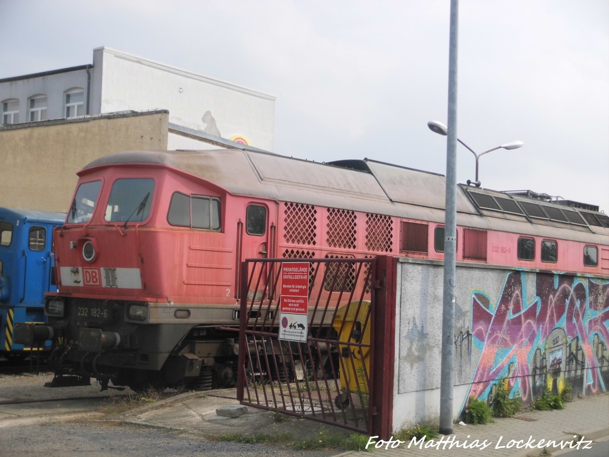 Spenderfahrzeug 232 182 nun ohne L�ftertrommel in Delitzsch am 11.9.15