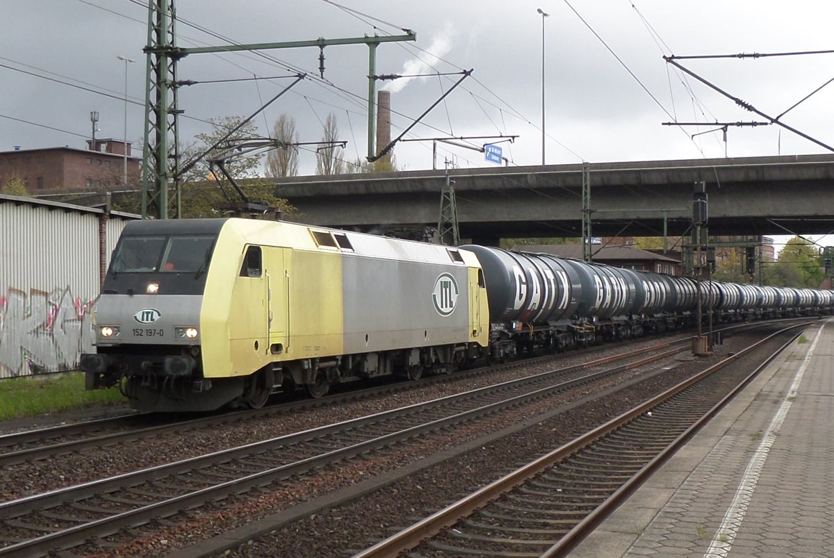 S�dlicher Durchfahrt von ITL 152 197 in Hamburg Harburg am 28 April 2016.