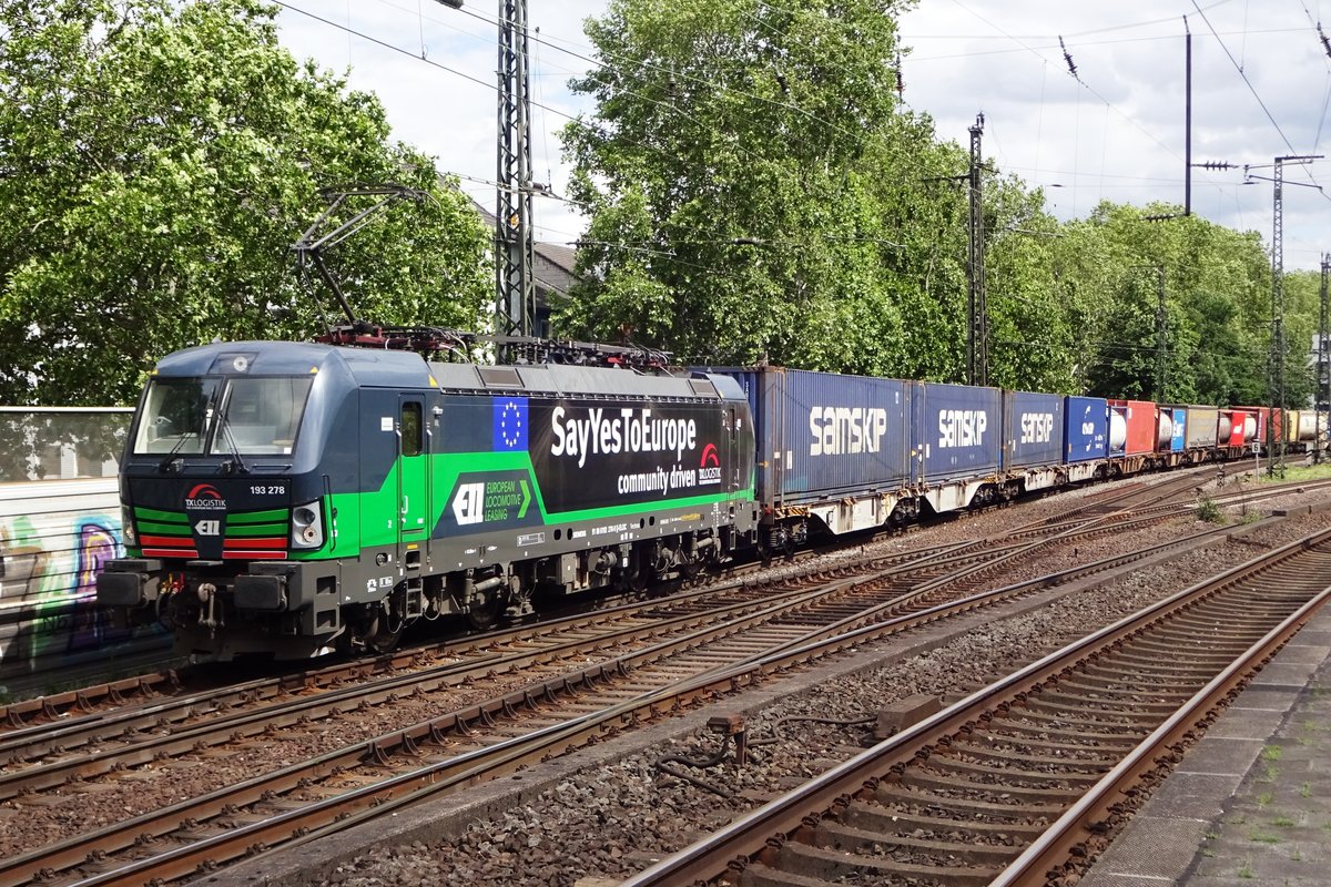 TX Log 193 278 durchfahrt am 8 Juni 2019 K�ln S�d.