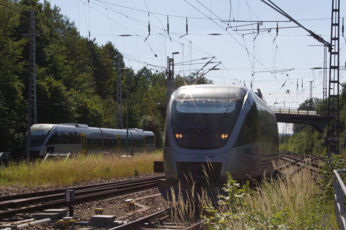 VT 0013 und VT 0014 im Bahnhof D�beln Hbf am 28.6.19