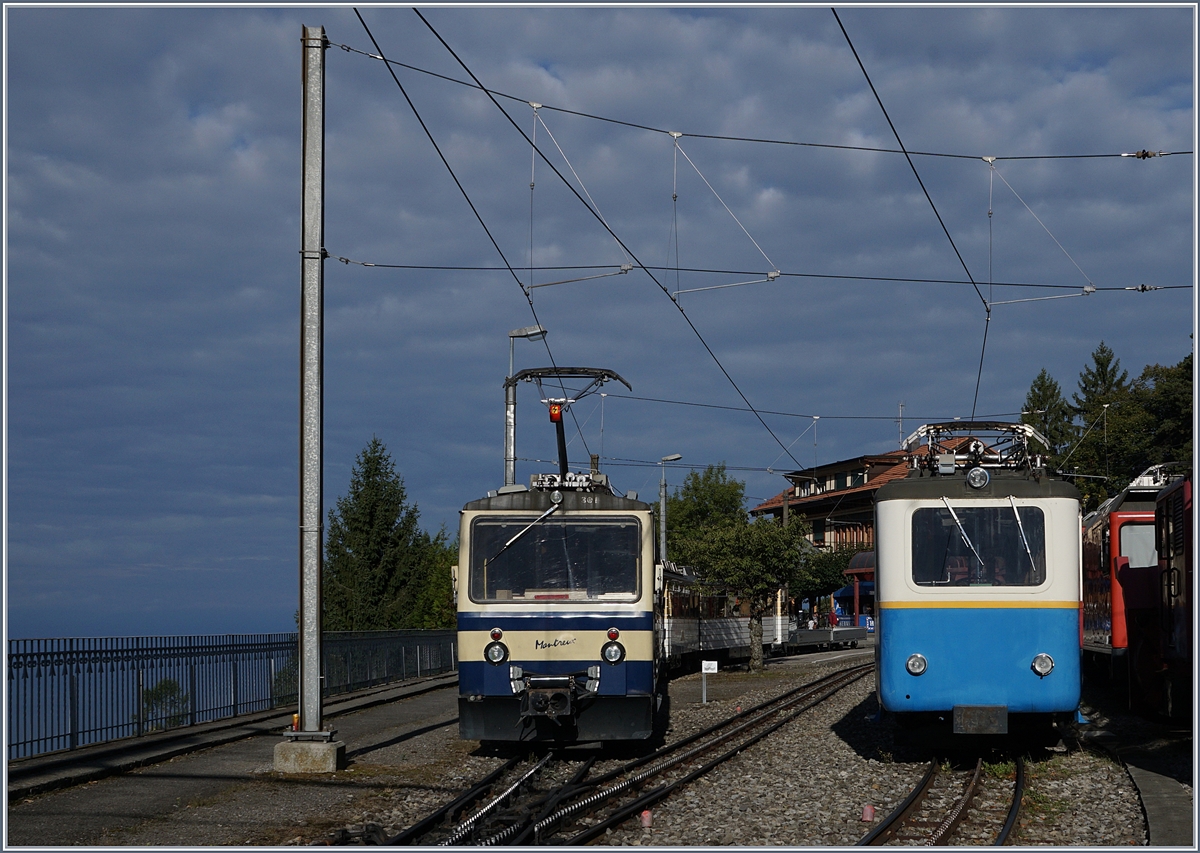 Während die Bhe 2/4 jahrelange das Erscheinungsbild der Rocheres de Naye Bahn prägte, hat diese  Aufgabe  nun die Serie der Bhe 4/8 übernommen, welche gemeinsam mit der Monte Generoso Bahn bestellt wurde. 
16. Sept. 2017