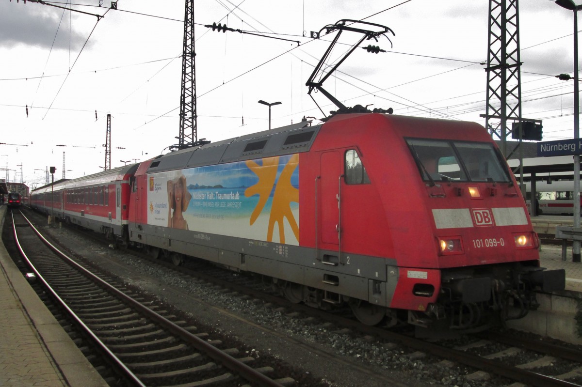 Werbelok 101 099 in N�rnberg Hbf am 17 September 2015.