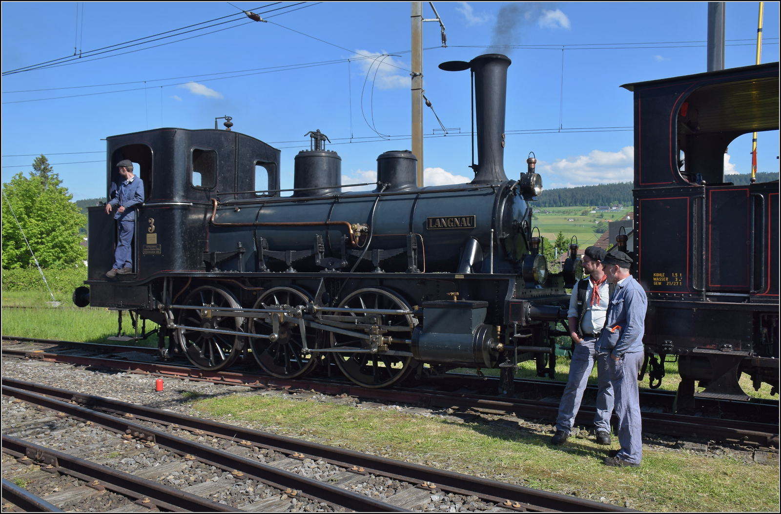 150 Jahre Emmentalbahn.

Die heute �lteste Dampflok der Emmentalbahn, Ed 3/3 3 'Langnau'. Konolfingen, Mai 2025. 