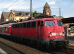 110 434-8 zieht den Main Sieg Express aus Gieen nach Siegen. August 2010