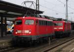 110 494-2 hat 112 166 von Mnster nach Hamm geschleppt, von wo eine 146er die Lok weiter nach Dortmund zieht.
