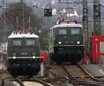 Zurck in die 60er Jahre: E40 128 und E50 091 begegnen sich in Koblenz Ltzel.