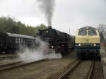44 1486 unterwegs zum Startpunkt der Scheineinfahrt, w�hrend 215 004 (225 004) in Egeln eine Pause am 6.5.17 macht