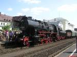 52 8195 der FME(Fr�nkischen Museums Eisenbahn) anl�sslich des 150j�hrigen  Streckenjubil�ums der Strecke Schwandorf-Weiden (Kursbuchstrecke 855) im Bahnhof von Weiden/OPf.