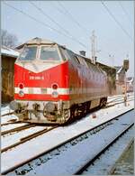 Die DR/DB 229 096-5 in Schwerin. 
Analog Bild.

9. Februar 1996