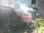 232 XXX mit einem G�terzug beim verlassen des Schweriner Hbf´s am 30.9.18