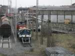298 332-8 und 332 XXX-X  abgestellt am Lokschuppen an der Berliner Br�cke in Halle (Saale) am 5.1.15