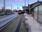 BR 101 mit InterCity mit Ziel Ostseebad Binz beim Verlassn des Bahnhofs Bergen auf R�gen am 26.3.13