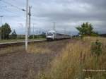 Schlusslicht des Zuges der 101 118-8 bei der Druchfahrt in Altef�hr am 7.8.13