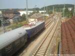 E18 beim Rangieren im Bahnhof Bergen auf R�gen am 27.7.13