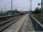 BR 120 mit dem EuroCity mit ziel Z�ssow / K�ln Hbf im Bahnhof Bergen auf R�gen am 11.5.13