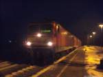 Eine BR 143 als RE9 mit Ziel Stralsund Hbf um Bahnhof Altef�hr am 4.2.14
